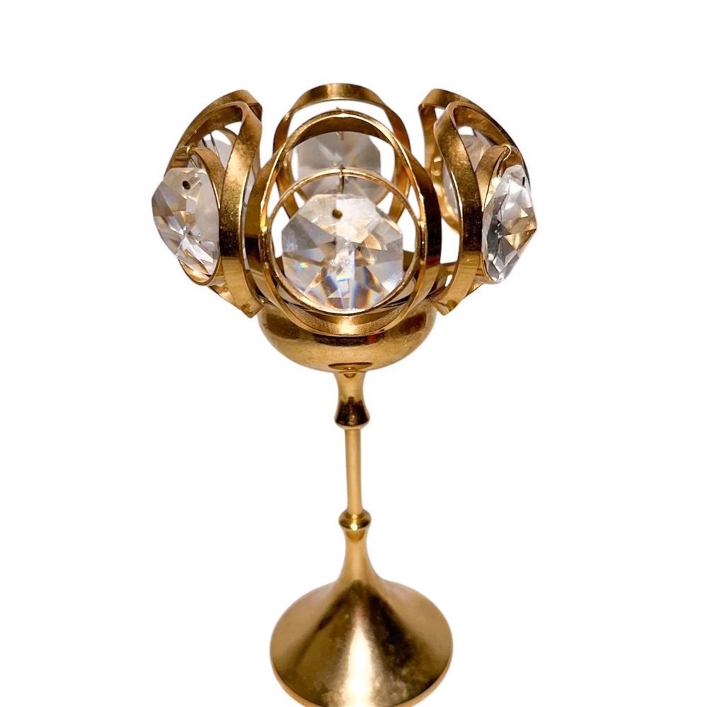Weinfurtner Gold Plated Crystal Chandelier Candle Holder Brass Crystal Germany
